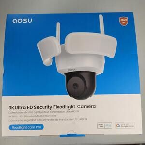 Aosu Floodlight Cam Pro 360° PTZ Motion-Sensing Wi-Fi 3K Security Night Vision